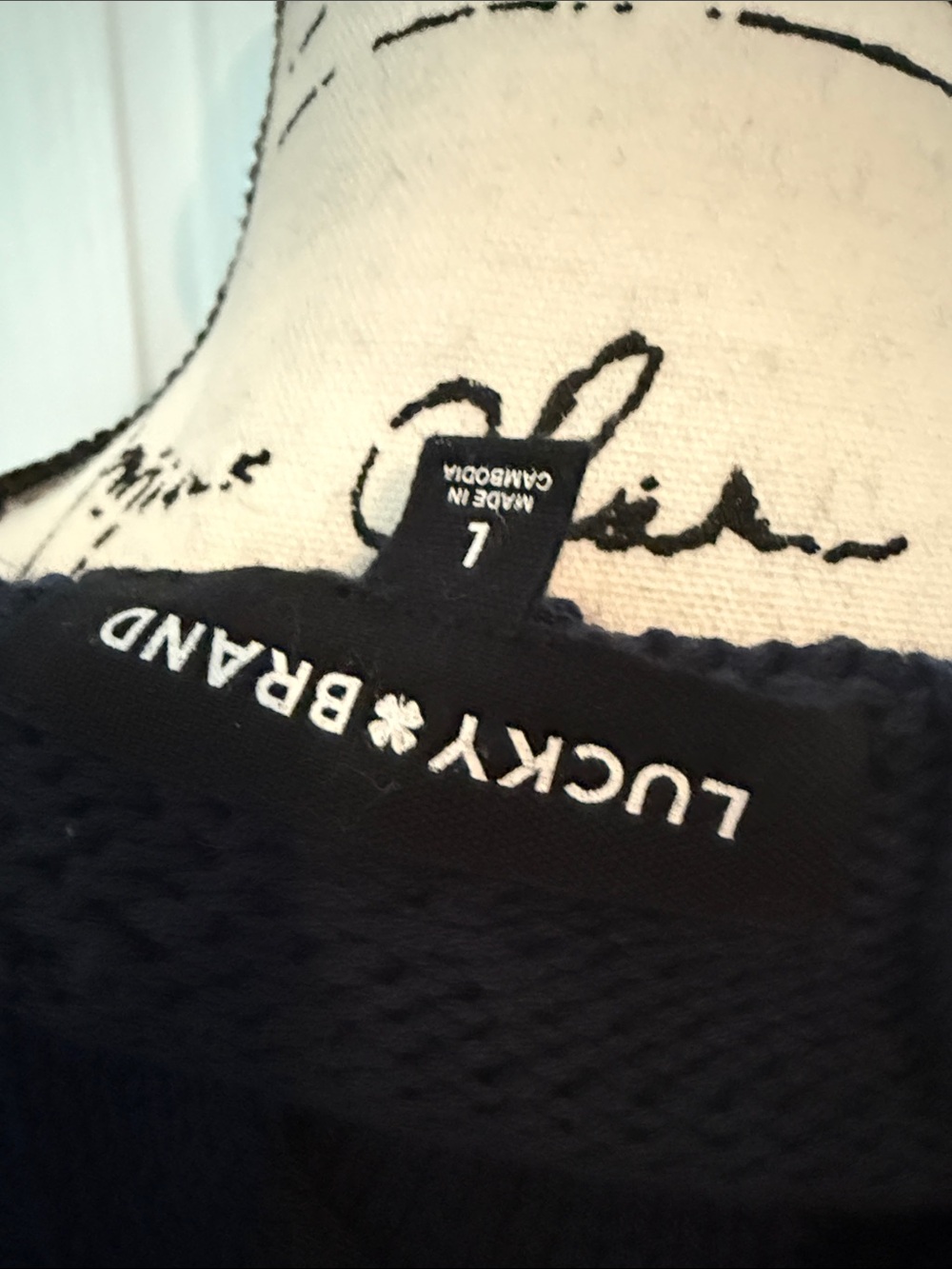 Lucky Brand Navy Cable-Knit Off-Shoulder Sweater - Picture 4 of 10